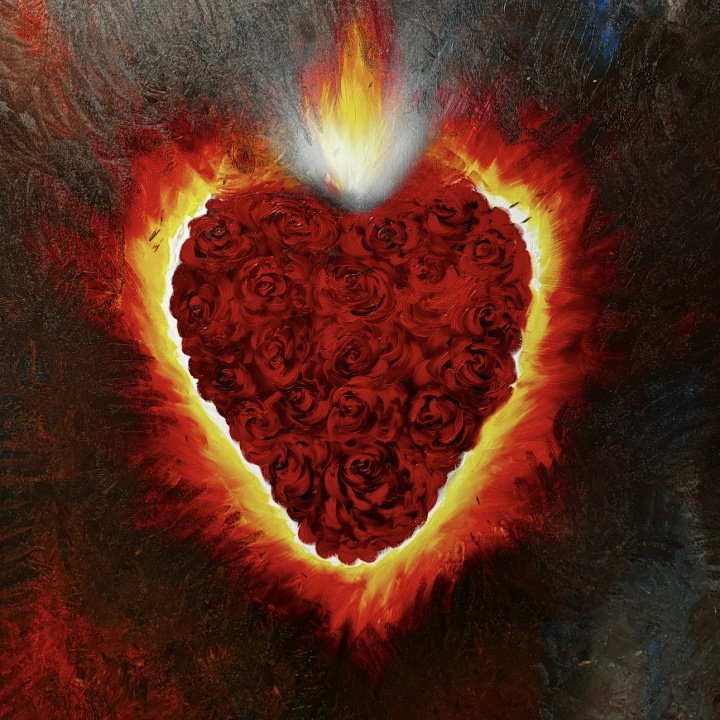 Nepoškvrnené srdce Panny Márie ( Olejomaľba )