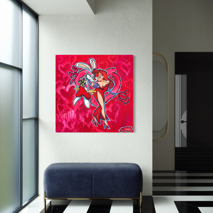 Obraz CRAZY IN LOVE v interiéri