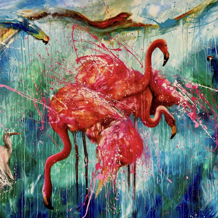 Printový obraz Flamingos