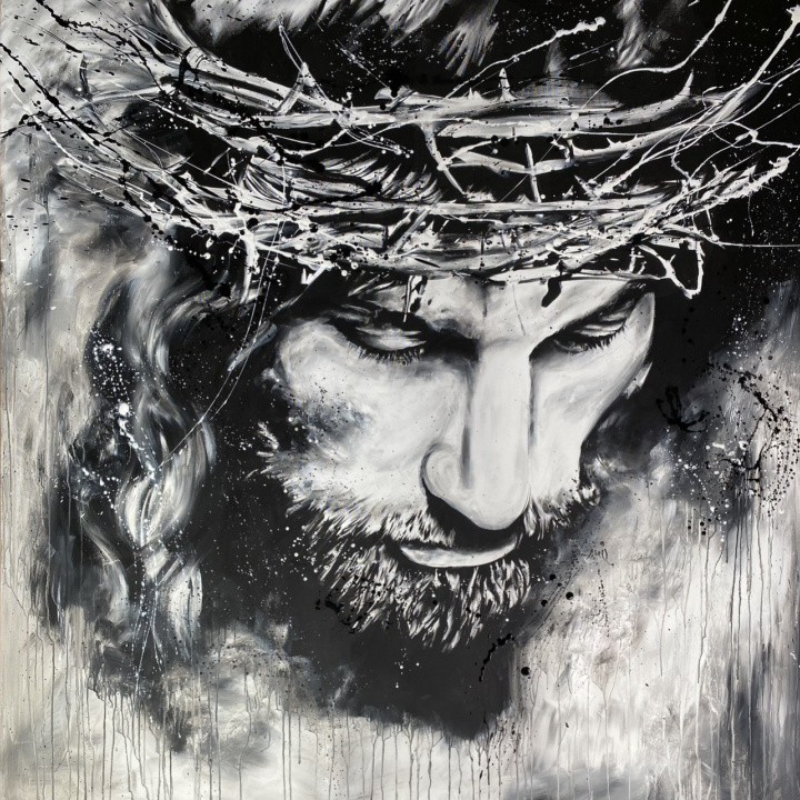 Printový obraz Ježiš ČB