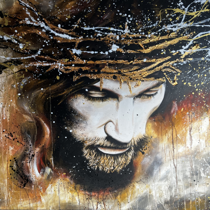 Printový obraz Ježiš GOLDEN ( potlač na plátne na ráme )
